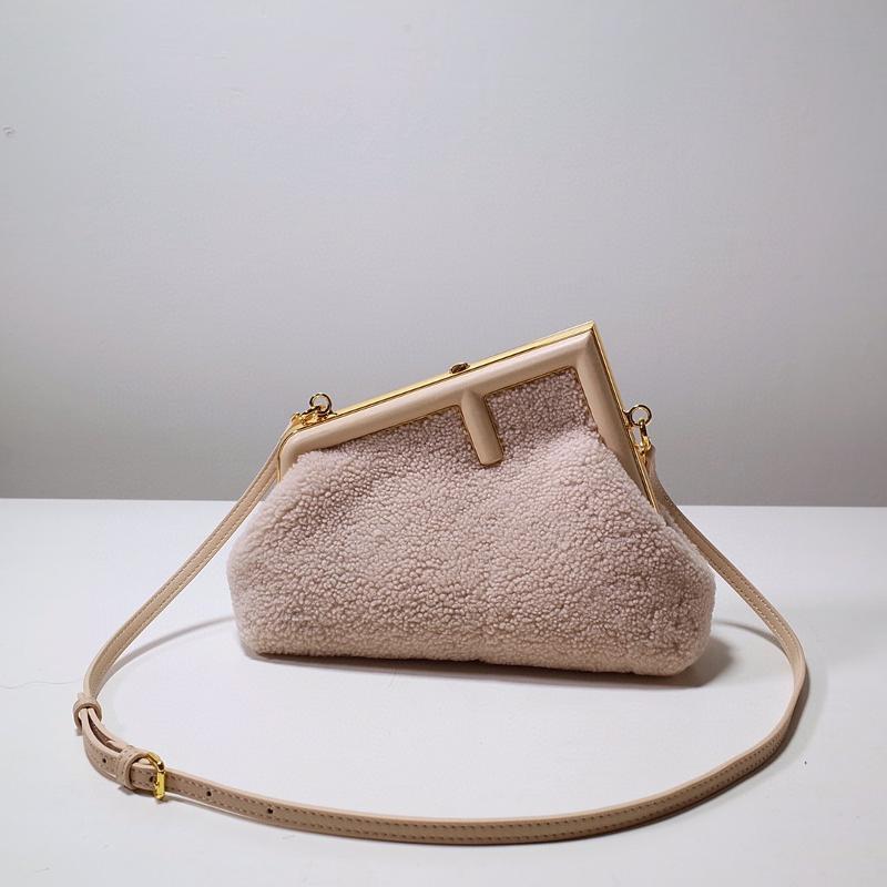 Fendi Clutches Shoulder Bag 8BP129 Wool Light Pink